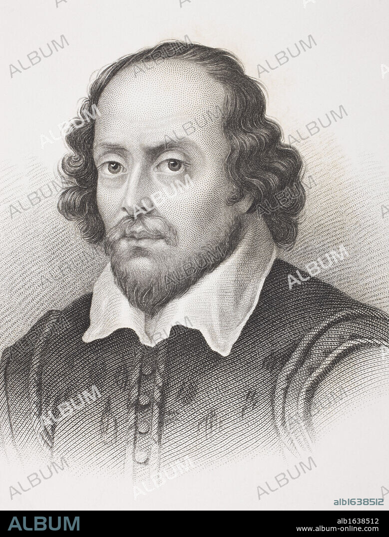 William Shakespeare 1564 - 1616. English poet playwright dramatist and actor. From the book Gallery of Historical Portraits published c.1880.