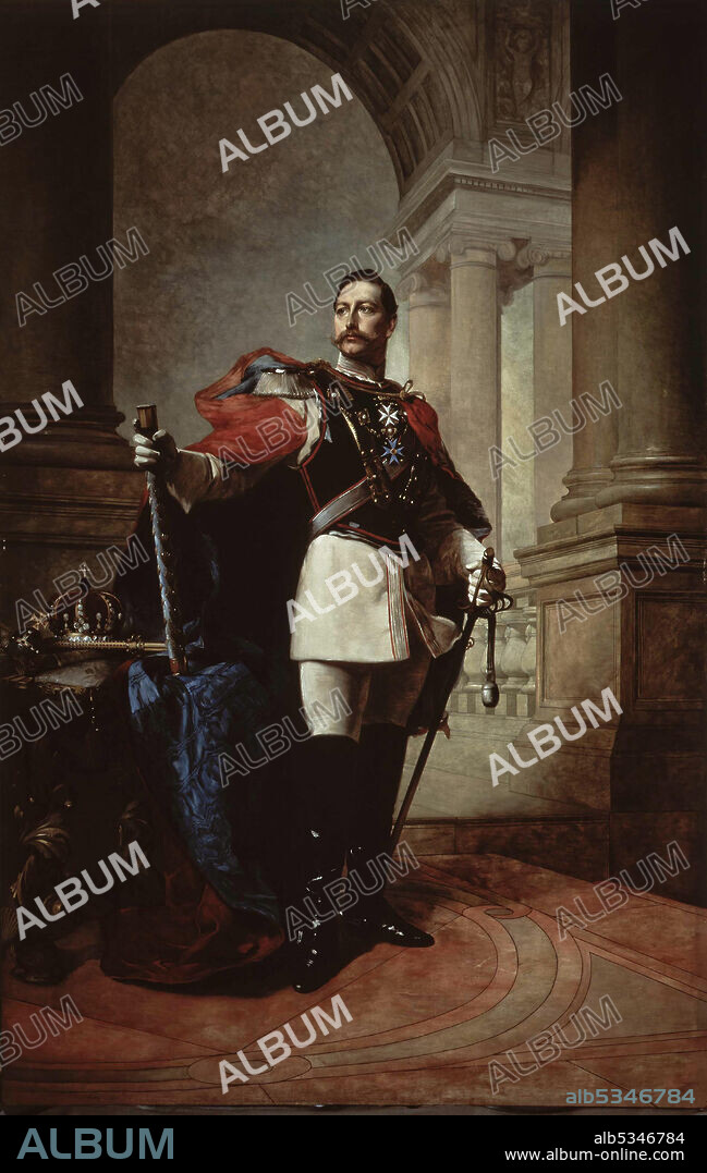 MAX KONER. Portrait of German Emperor Wilhelm II (1859-1941), King of Prussia.