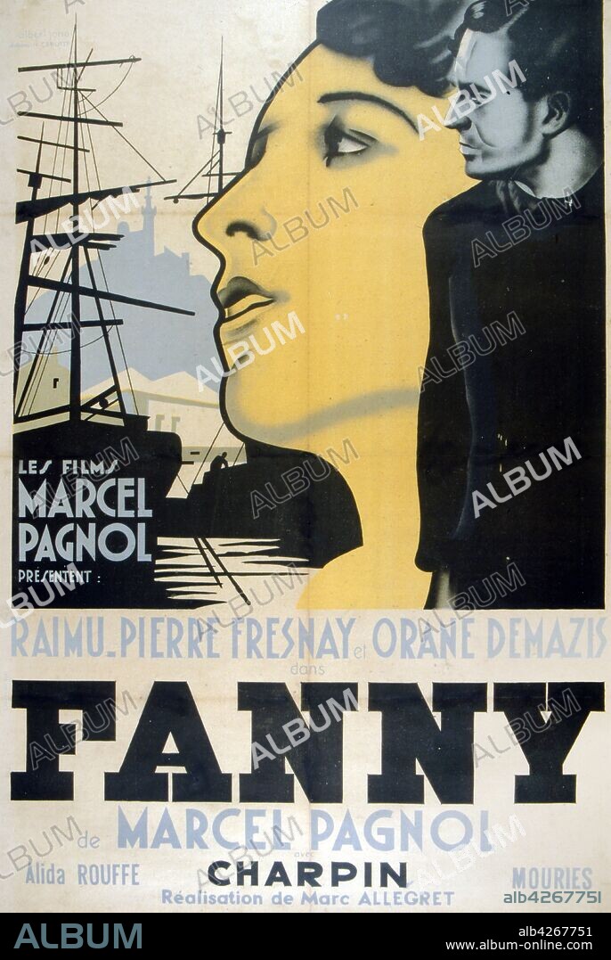 Film poster for 'Fanny', a 1932 French romance and drama film directed by Marc Allegret, based on the play by Marcel Pagnol. It is the second part in the Marseillaise film trilogy that started with Marius (1931) and concluded with Cesar (1936). Like Marius, the film was a box office success in France and is still considered to be a classic of French cinema.