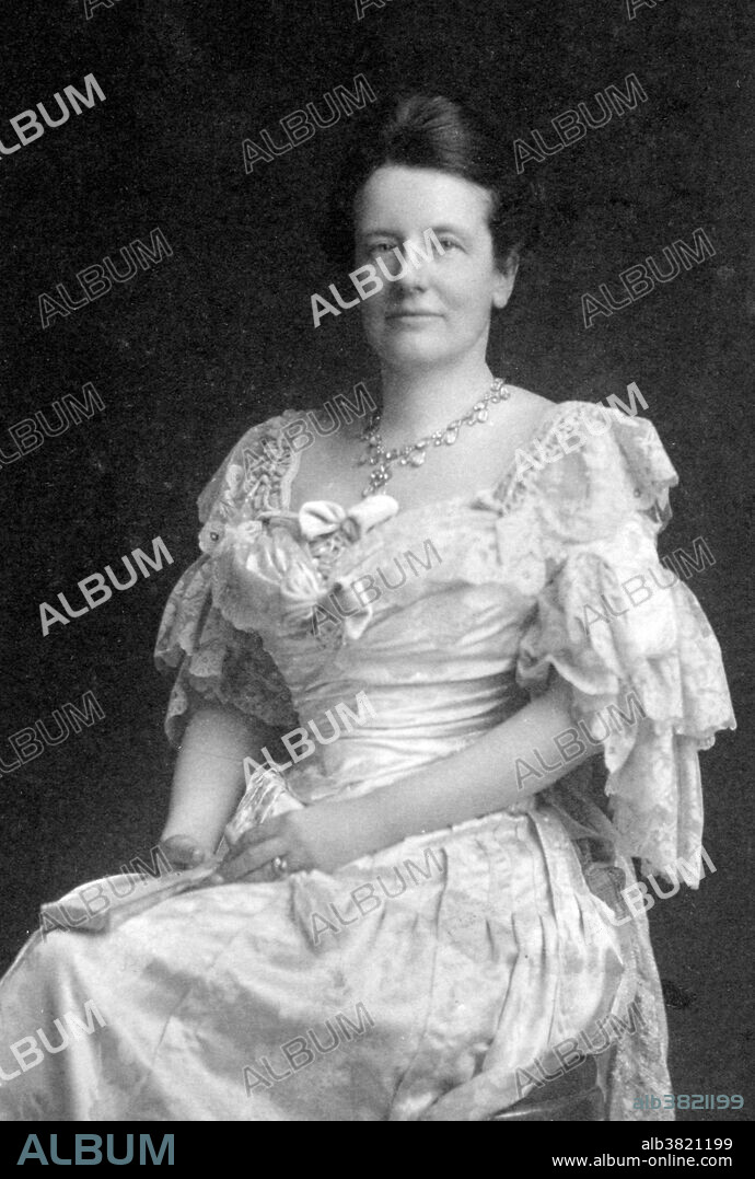 Edith Kermit Carow Roosevelt (August 6, 1861 - September 30, 1948) was the second wife of President Theodore Roosevelt and served as First Lady during his presidency from 1901-09. Although she attended his wedding to Alice Hathaway Lee in 1880, their lives ran separately until 1885. He proposed to Edith in 1885 and she accepted, but for appearance's sake the young widower delayed the announcement. After William McKinley's assassination, Mrs. Roosevelt assumed her new duties as First Lady with characteristic dignity. As First Lady, her first "symbolic" activity was to throw open the windows to let in sunlight and fresh air while dissipating the "dark, musty" atmosphere. Beyond the formal occasions, smaller parties brought together distinguished men and women from varied walks of life. Their marriage produced five children; four boys and one girl. She died in 1948, at the age of 87 and is interred next to her husband in Youngs Memorial Cemetery near Oyster Bay, New York.