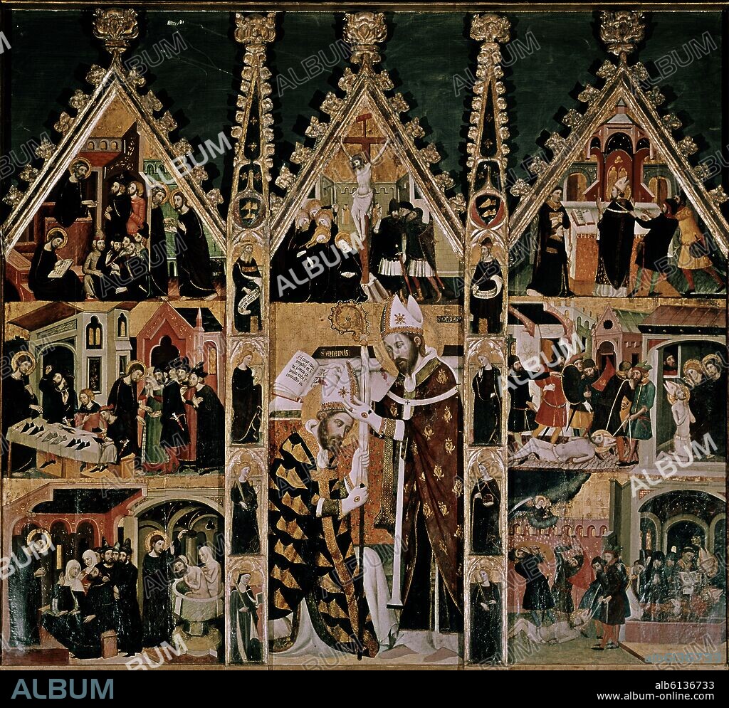 ARNAU BASSA. RETABLO DE SAN MARCOS - 1346 - GOTICO ESPAÑOL- ESCUELA CATALANA.