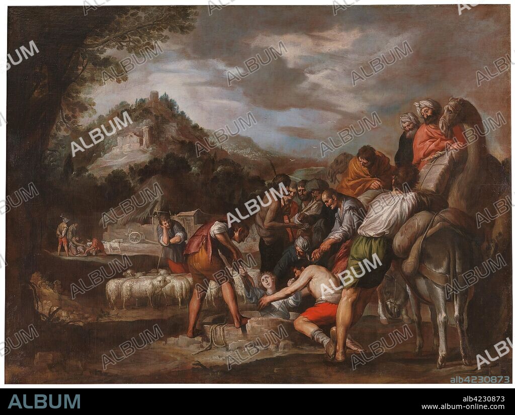 ANTONIO DEL CASTILLO Y SAAVEDRA. Antonio del Castillo Saavedra / 'José vendido por sus hermanos'. 1655 - 1660. Óleo sobre lienzo, 109 x 145 cm.