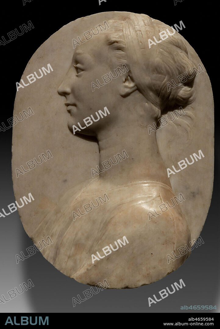 "Young gentlewoman", about 1455-60, by Desiderio da Settignano , relief and stiacciato, marble.