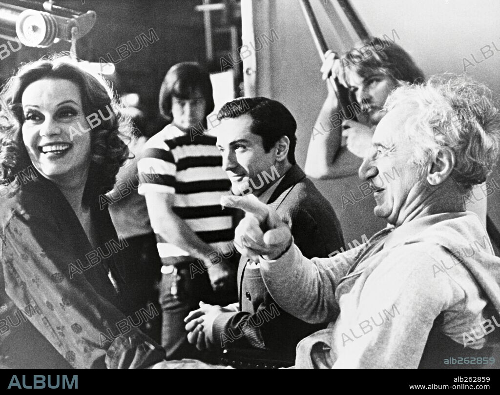 ELIA KAZAN and JEANNE MOREAU in THE LAST TYCOON, 1976, directed by ELIA KAZAN. Copyright PARAMOUNT PICTURES.