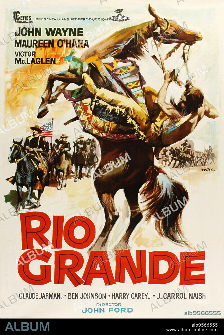 Poster of RIO GRANDE, 1950, directed by JOHN FORD. Copyright REPUBLIC PICTURES.