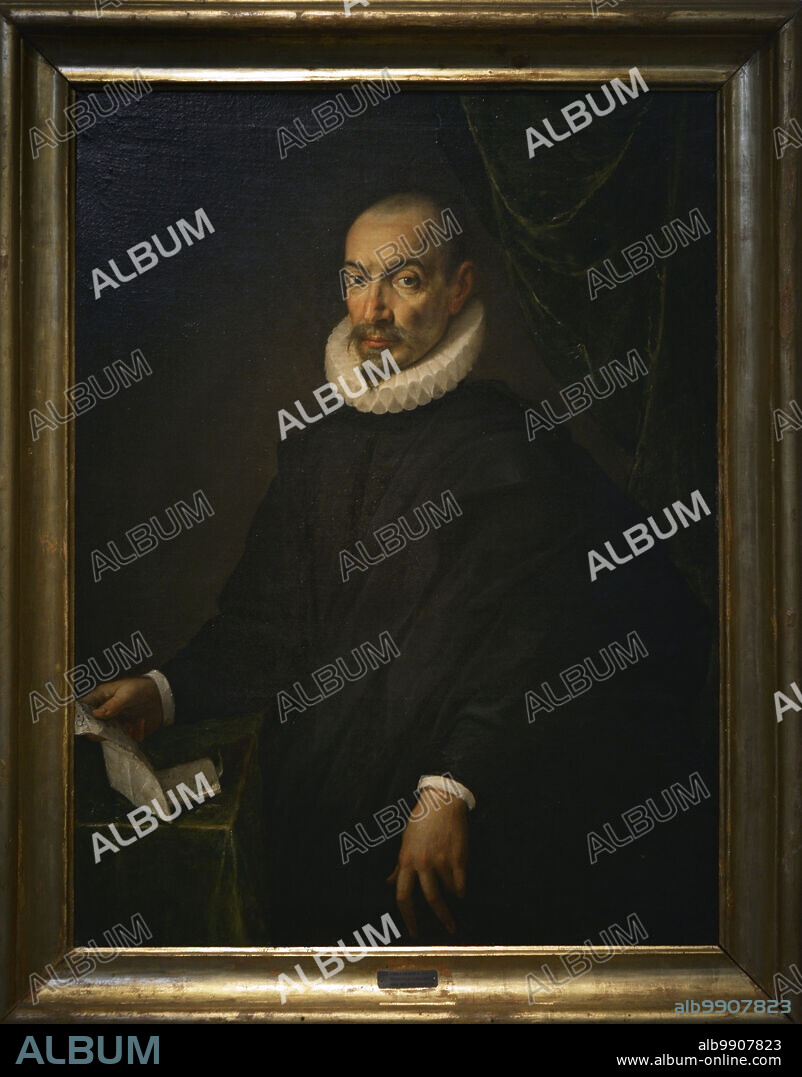 ATTRIBUTED TO THE ITALIAN PAINTER BERNARDINO CAMPI (1522-1591).. Pietro Bonomi. One of the decurions of the city of Cremona in 1573. Portrait attributed to Bernardino Campi (1522-1591). Oil on canvas. Museo Civico Ala Ponzone. Cremona. Lombardy. Italy.