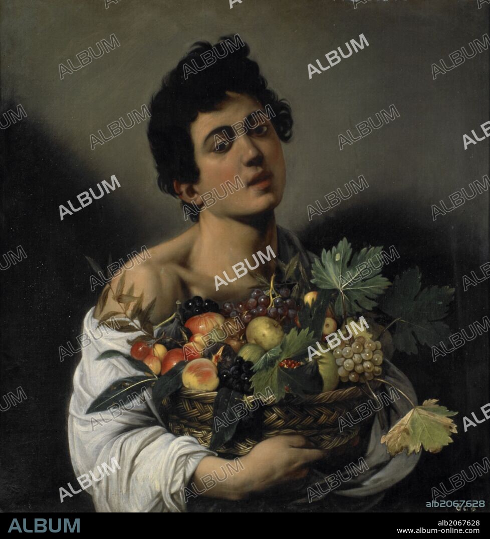 CARAVAGGIO. Joven con cesto de fruta , 1593-94, Óleo sobre lienzo, 70 cm x 67 cm.
