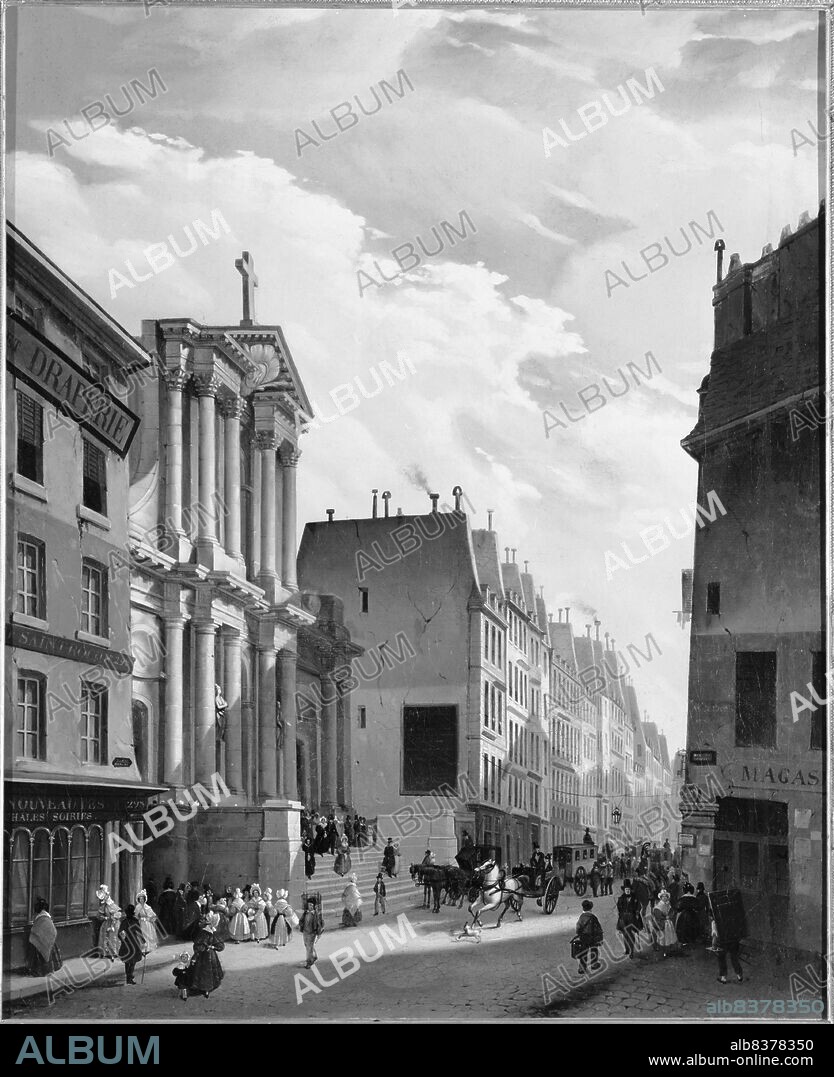 S MINGASSON DE MARTINAZEAU. Rue Saint-Honoré and Saint-Roch church, 1840.