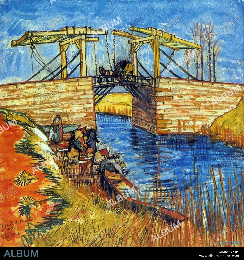 Painting by the famous Dutch artist Vincent Van Gogh (30th March 1853 - 29th July 1890), work titled 'The bridge of Langlois'. Completed in 1888.