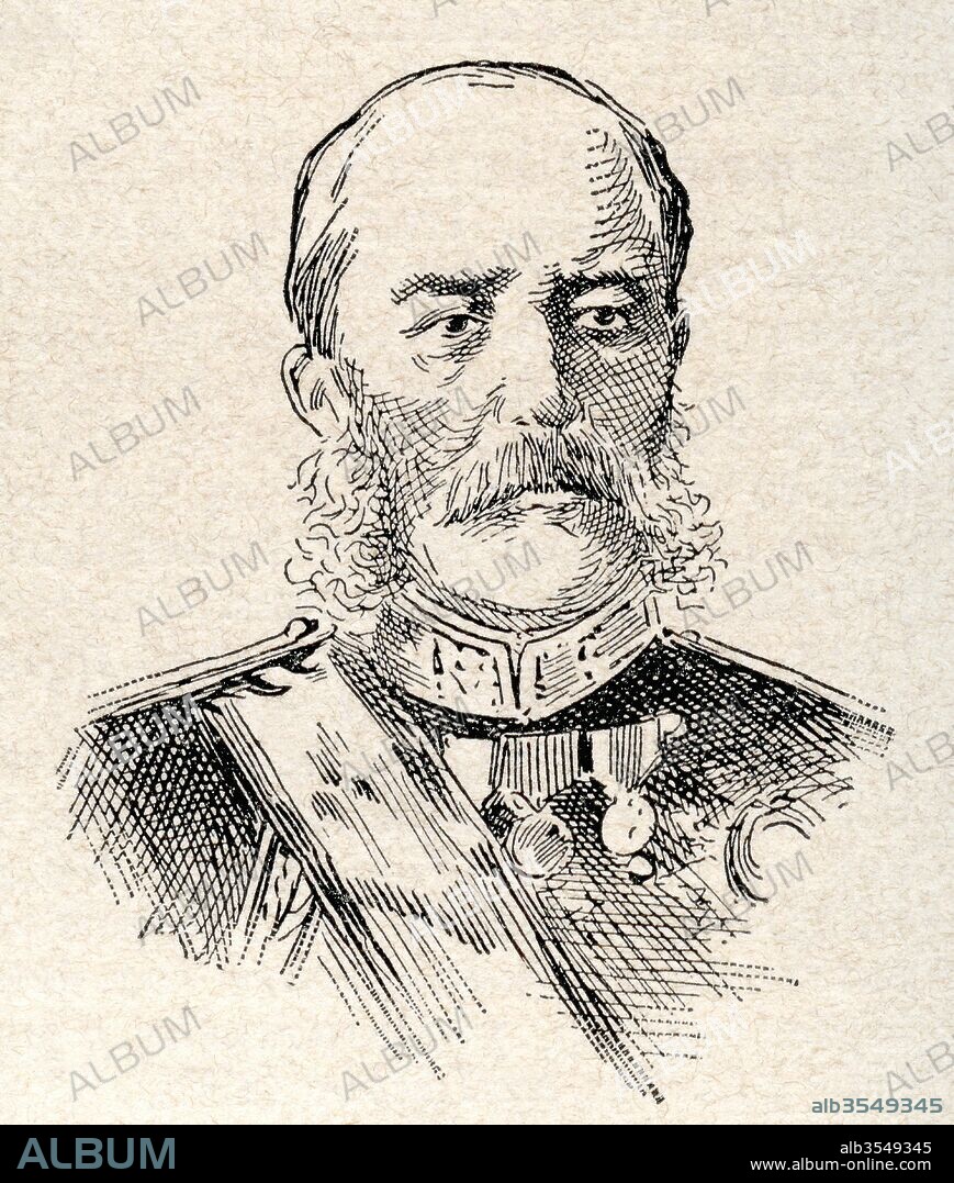 Viscount Enomoto Takeaki, 1836 – 1908. Japanese Samurai, admiral of the Tokugawa navy of Bakumatsu-period Japan and President of Republic of Ezo. From Enciclopedia Ilustrada Segui, published c. 1900.