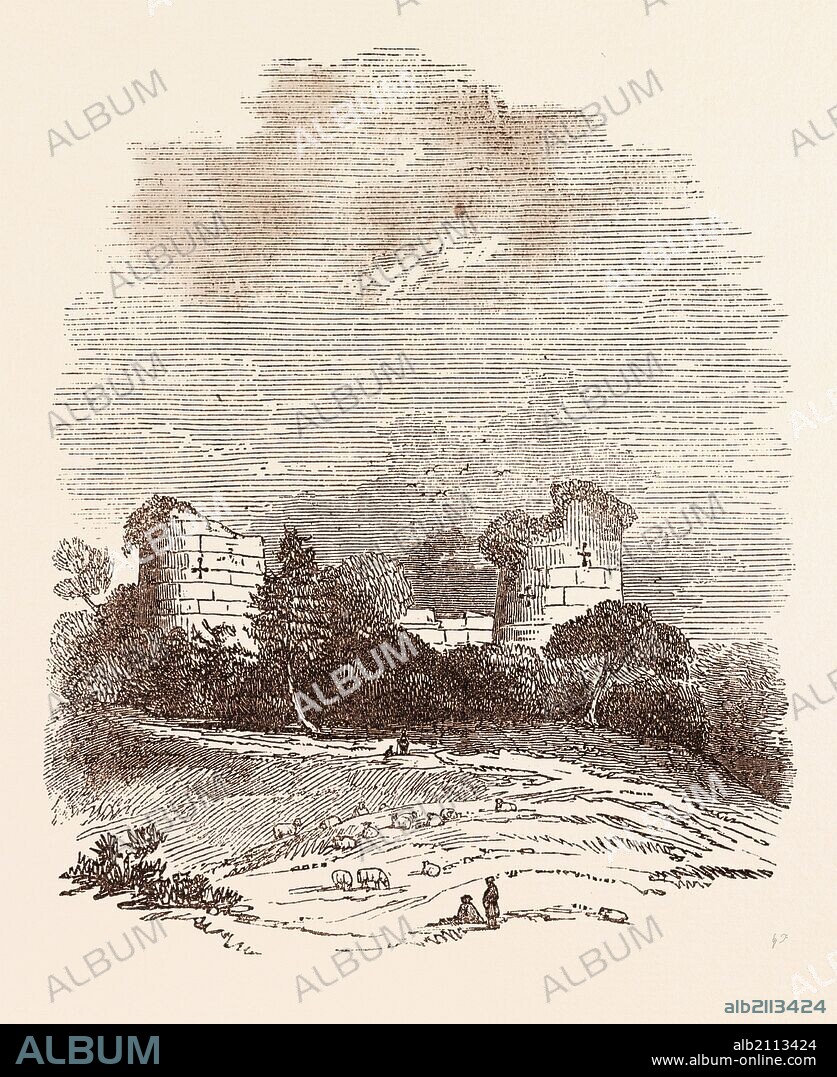 RUINS OF CHARTLEY CASTLE, ONCE POSSESSED BY ROBERT, EARL OF ESSEX, TRIED FOR TREASON, FEBRUARY 19, 1601. Chartley Castle lies in ruins to the north of the village of Stowe-by-Chartley in Staffordshire, UK, britain, british, europe, united kingdom, great britain, european.
