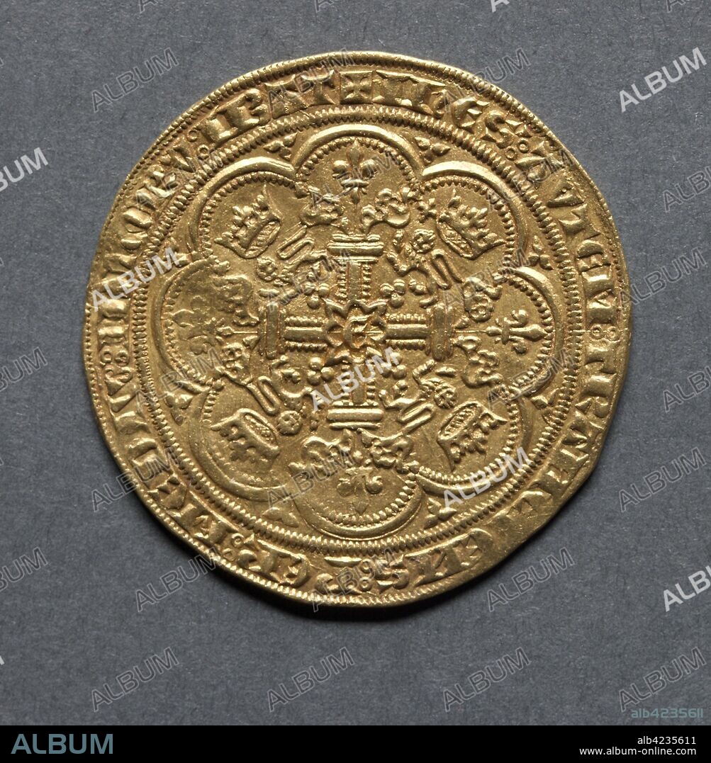 Noble (reverse), 1351. England, Edward III, 1327-1377. Gold.
