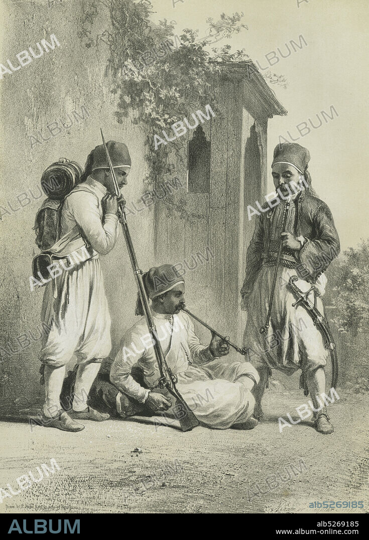 Nizam, or Regular Troops. Kanka, still image, Rare books, 1851, St. John, James Augustus, 1795-1875, Prisse d'Avennes, 1807-1879.