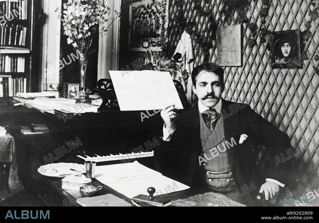 Reynaldo Hahn (1874-1947). Photographic postcard by Henri Manuel, circa 1900-1909. Reynaldo Hahn was a Venezuelan-born French composer, conductor, music critic, and singer. He is best known for his songs, of which he wrote more than 100. He was the lover and friend of Marcel Proust.