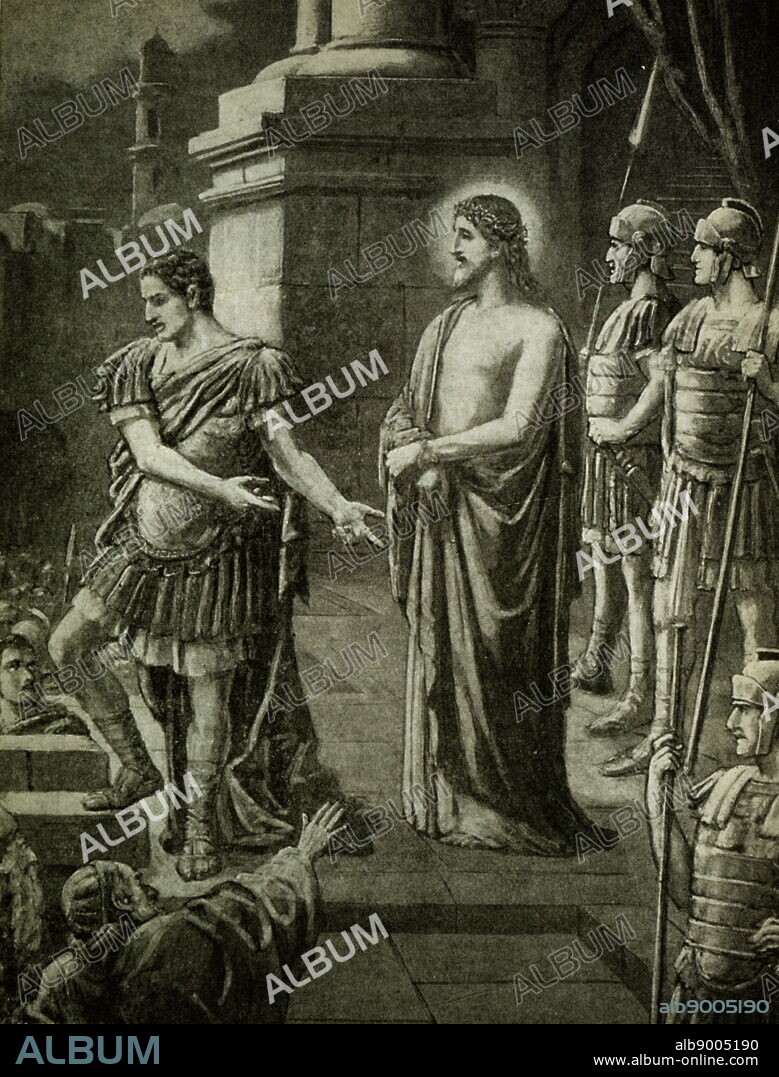 Painting depicting Jesus Christ being judge at Pilate's Judgement Hall.