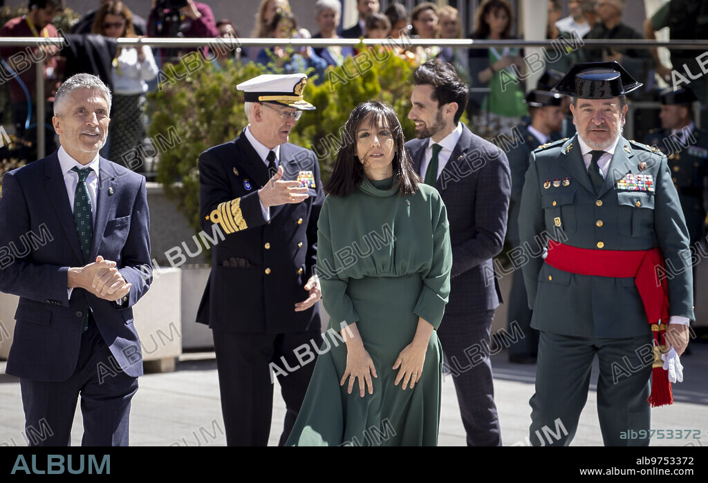 Madrid, 04/04/2023. Toma de posesión de la nueva directora de la Guardia Civil, Mercedes González. En la imagen, Pablo Salas Moreno, DAO de la Guardia Civil, Rafael Pérez Ruiz, Secretario de Estado de Seguridad, Fernando Grande-Marlaska, ministro del Interior, Margarita Robles, ministra de Defensa y Teodoro Esteban López Calderón, JEMAD. Foto: Ignacio Gil. ARCHDC.