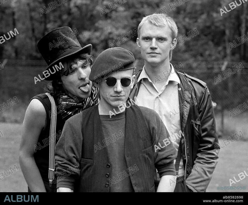 STOCKHOLM 1981-06-27. Ebba Grön, punkbandet från Rågsved. Fr. v. Joakim Thåström, Gunnar "Gurra" Ljungstedt och Lennart "Fjodor" Eriksson. Foto: Per Kagrell / EXP / TT / kod 26.