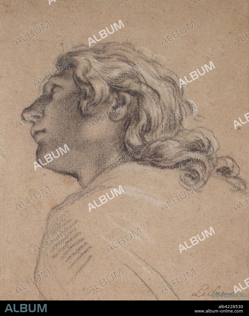 EUSTACHE LE SUEUR. 'Sketch of the Head of a Youth'. France, Mid-1640s. Dimensions: 21,6x17,8 cm.