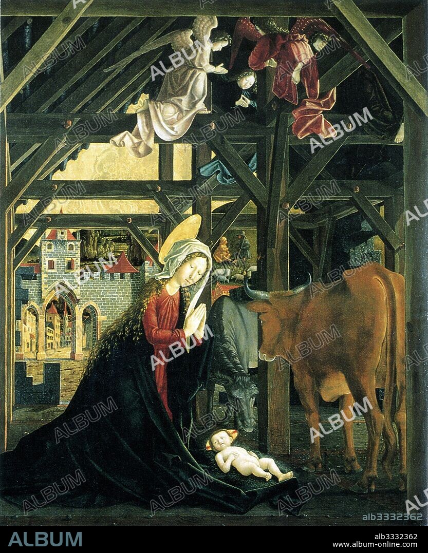 MICHAEL PACHER. Nativity (Altarpiece of the Church of St. Wolfgang im Salzkammergut).