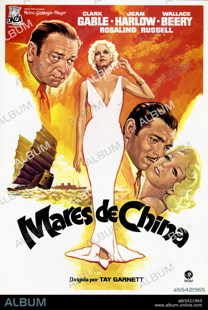 Poster de LOS MARES DE CHINA, 1935 (CHINA SEAS), dirigida por TAY GARNETT. Copyright M.G.M.