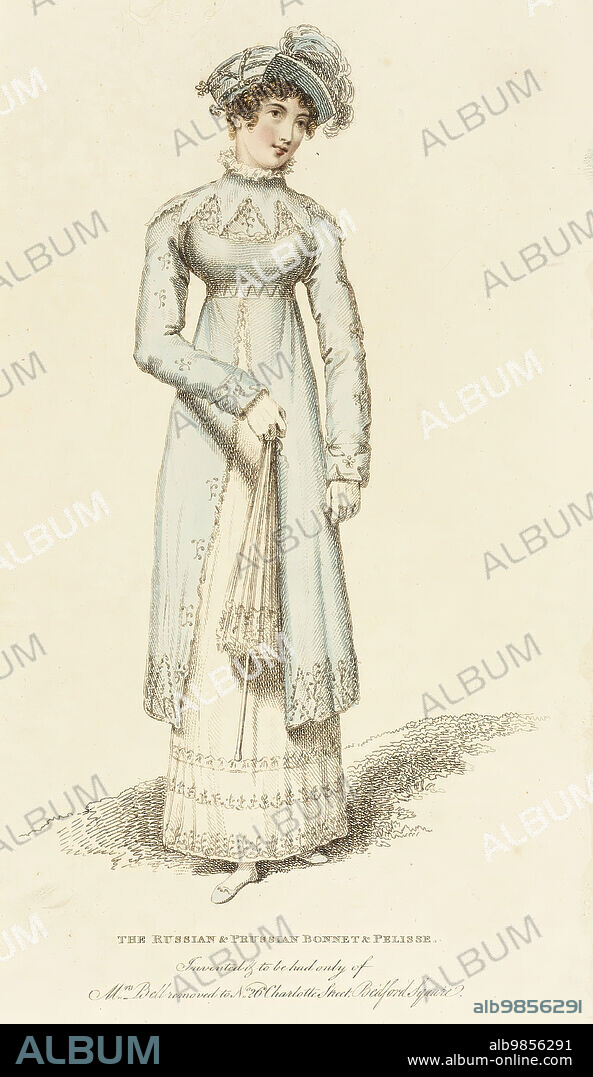 Fashion Plate (The Russian & Prussian Bonnet & Pelisse), 1814.