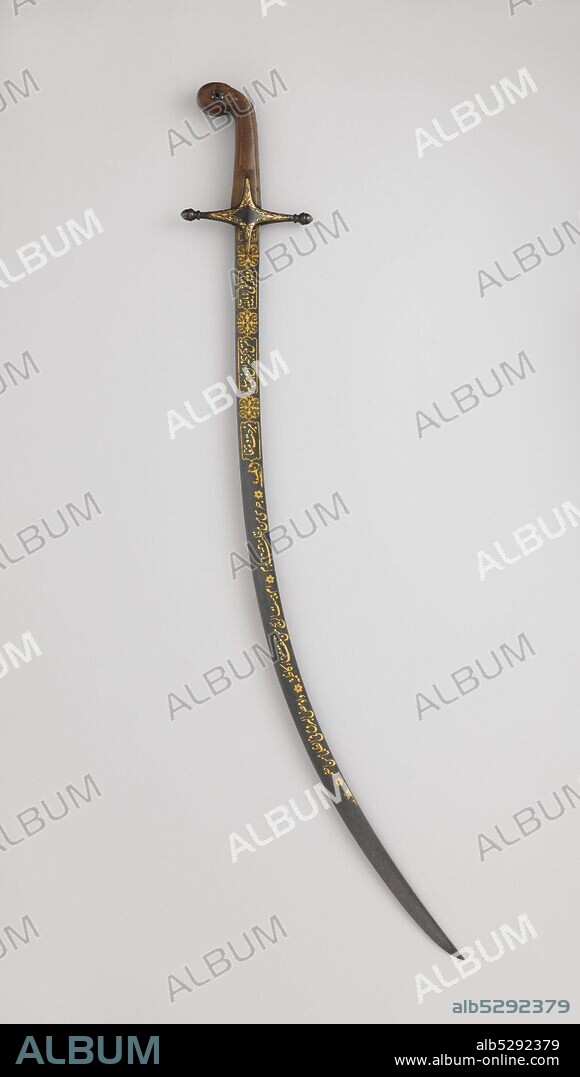 Saber, hilt, Turkish; blade, Iranian with Turkish decoration, hilt, 19th century; blade, 18th-19th century.