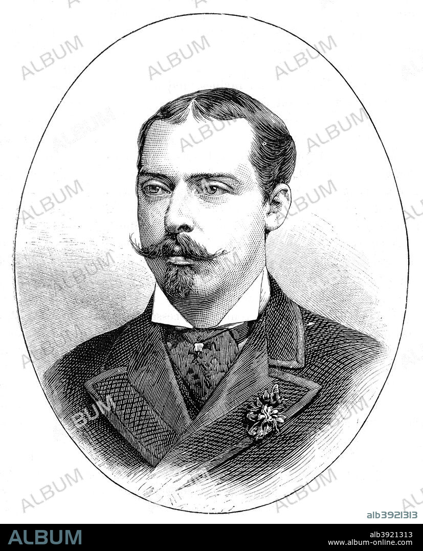 Leopold, Duke of Albany, (1900). Prince Leopold, Duke of Albany (1853-1884), Queen Victoria's youngest and last-married son, married Princess Helena of Waldeck-Pyrmont on 27th April 1882 at St George's Chapel, Windsor Castle. A print from The Life and Times of Queen Victoria, by Robert Wilson, Volume IV, Cassell and Company, London, Paris, New York, Melbourne, 1900.