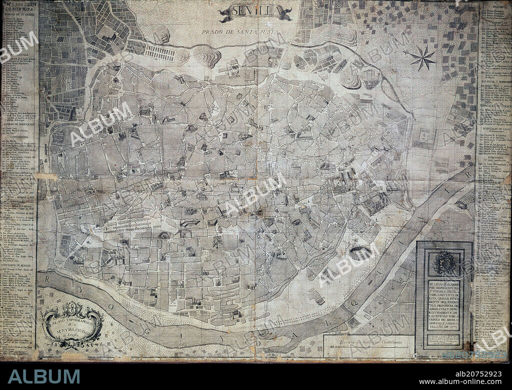 OLAVIDE. PLANO SEVILLA EN 1771.