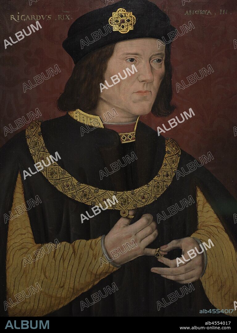 King Richard III of Engand( 1452-1485). House of York. The last Plantagenet and Yorkist king of England. Portrait by an unidentified artist. Oil on panel, 1597-1618. National Portrait Gallery. London, England, United Kingdom.