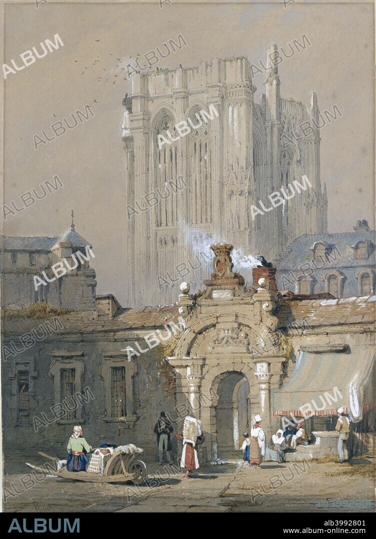 The Old Tower, Cologne Cathedral, early 19th century. Dimensions: height x width: sheet 34.6 x 25.2 cm.