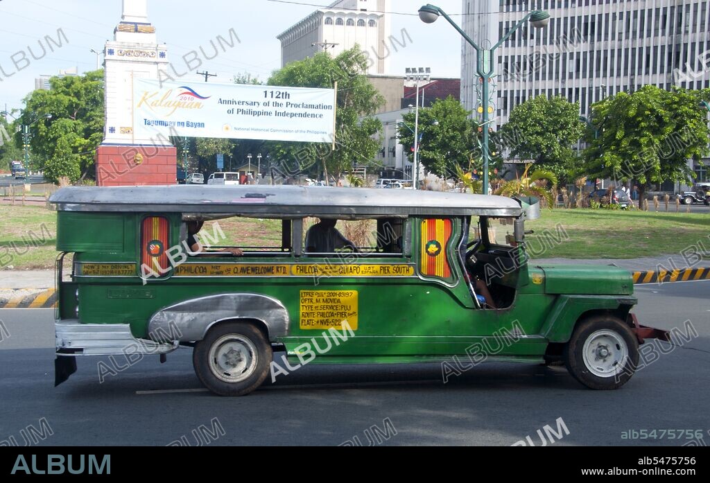 Jeepneys are the most popular means of public transportation in the Philippines. They were originally made from US military jeeps left over from World War II and are known for their flamboyant decoration and crowded seating. They have become a ubiquitous symbol of Philippine culture.