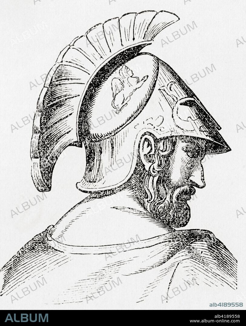 Cimon or Kimon, c.?510 - 450 BC. Athenian statesman and general in mid-5th century BC Greece.  From Ward and Lock's Illustrated History of the World, published c.1882.