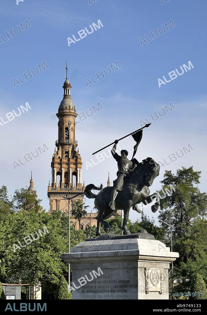 Sevilla, 17/05/2017. Estatua del cid campeador en Sevilla. Foto: J.M. Serrano Archsev.
