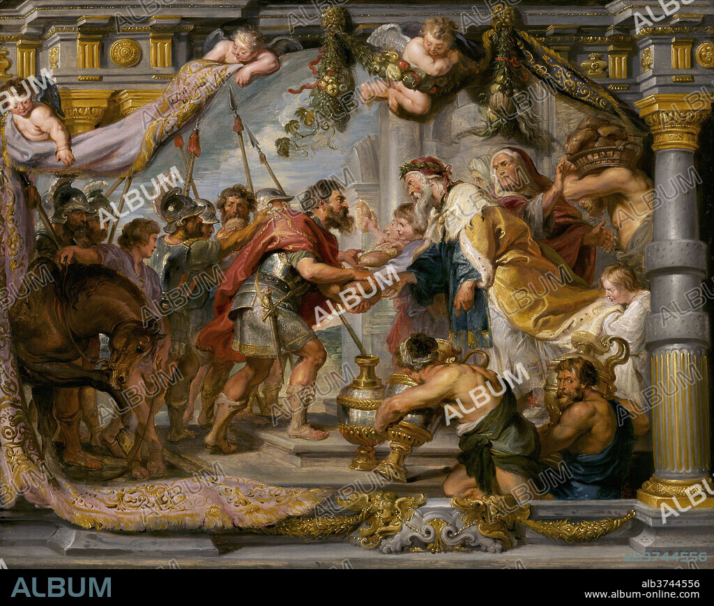 PETER PAUL RUBENS. The Meeting of Abraham and Melchizedek. Dated: c. 1626. Dimensions: overall: 65.5 x 82.4 cm (25 13/16 x 32 7/16 in.)  framed: 96.8 x 113.4 cm (38 1/8 x 44 5/8 in.). Medium: oil on panel.