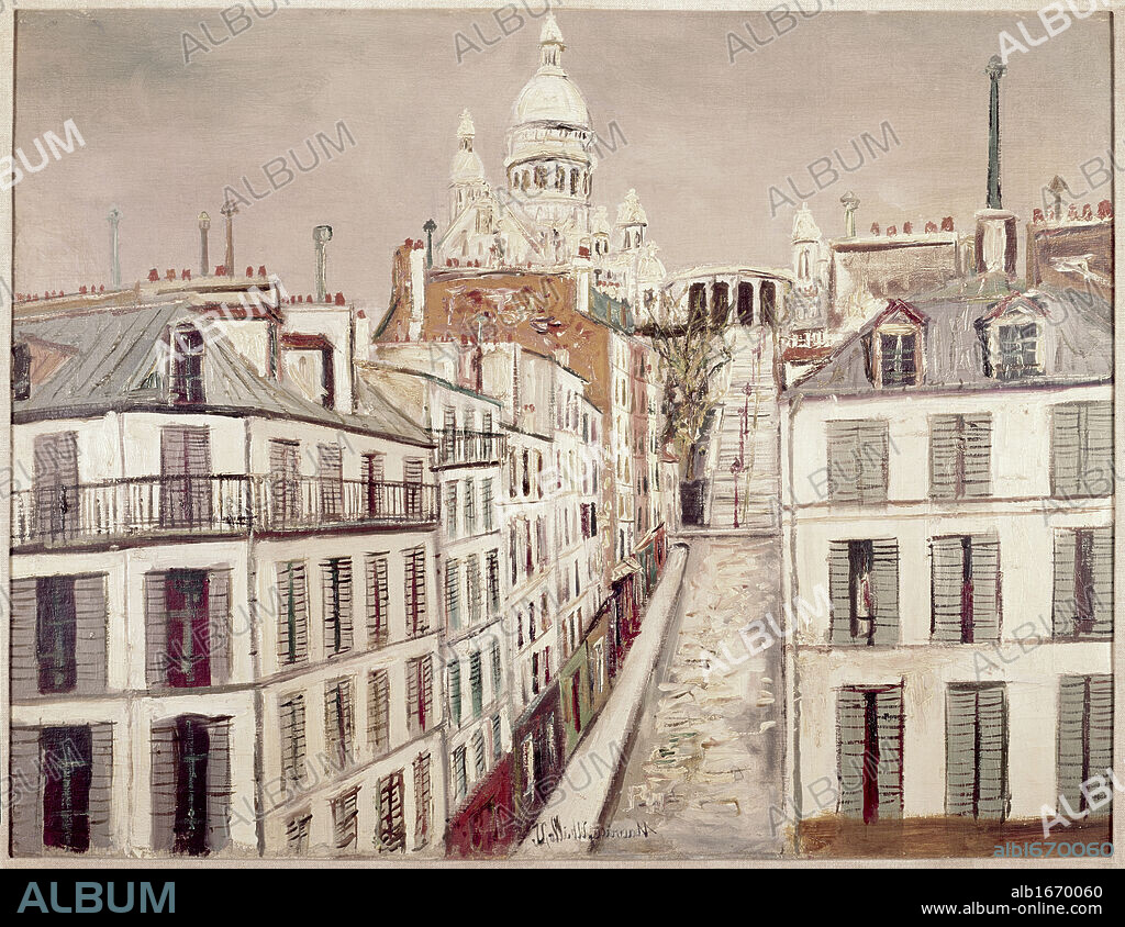 Chappe street at Montmartre by Maurice Utrillo, 1883-1955.