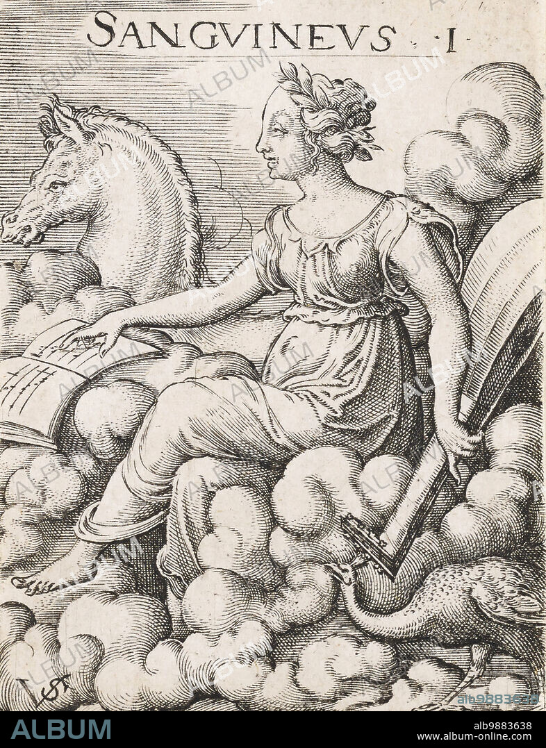 Sanguine temperament, the four different temperaments, documented on types of people. The four temperaments are the sanguine, the choleric, the phlegmatic and the melancholic temperament, 1767, Germany, Historical, digitally restored reproduction from a 19th century original.