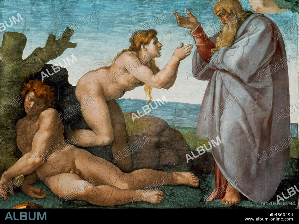 MICHELANGELO BUONARROTI. The Creation of Eve (Sistine Chapel ceiling in the Vatican).