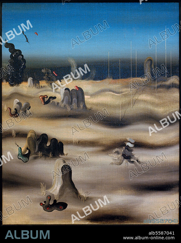 YVES TANGUY. Tanguy, Yves 1900-1955. "Terre d'ombre" (Schattenland), 1927. Öl auf Leinwand, 99 × 80,5 cm. Schenkung Lydia Winston Malbin, Detroit, The Detroit Institute of Arts.