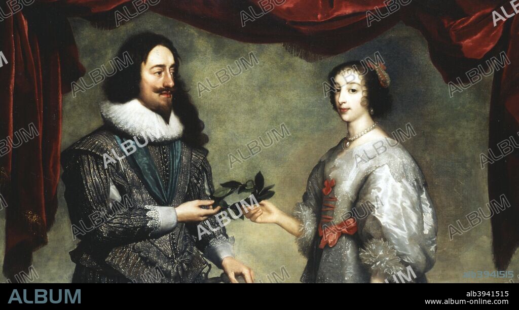 King Charles I (1600-1649) and Queen Henrietta Maria (1609-1669). Charles and Henrietta Maria were married in 1625. Charles was King of England, Scotland and Ireland from 1625 until his execution in 1649. He famously engaged in a struggle for power with the Parliament of England, indeed many feared he was attempting to gain absolute power. His last years were marked by the English Civil War. Charles was defeated in the first Civil War (1642-1645), after which Parliament expected him to accept demands for a constitutional monarchy. He instead remained defiant by attempting to forge an alliance with Scotland and escaping to the Isle of Man. This provoked a second Civil War (1648-1649) and a second defeat for Charles, who was subsequently captured, tried, convicted, and executed for high treason. The monarchy was then abolished and a republic called the Commonwealth of England was declared. Charles's son, Charles II, became King after the restoration of the monarchy in 1660.