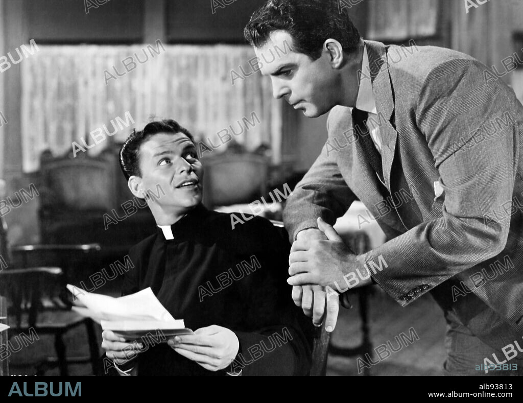 FRANK SINATRA and FRED MACMURRAY in THE MIRACLE OF THE BELLS, 1948, directed by IRVING PICHEL. Copyright RKO RADIO.