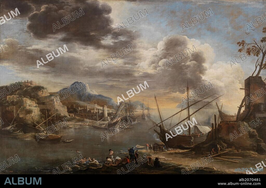 Salvator Rosa / 'Marina', 1638-1639, Escuela Italiana, Lienzo, 170 cm x 260 cm, P00324.