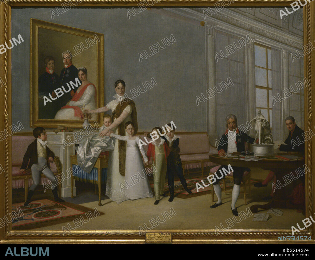 DOMINGOS ANTÓNIO DE SEQUEIRA (1768-1837). PORTUGUESE PAINTER.. Domingos António de Sequeira (1768-1837). Portuguese painter. Portrait of the Family of the 1st Viscount of Santarém, ca. 1813. Oil on canvas. National Museum of Ancient Art. Lisbon, Portugal.
