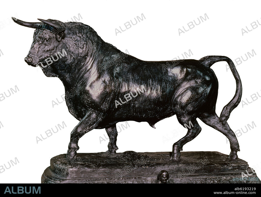 MARIANO BENLLIURE Y GIL. TORO DE SALIDA - SIGLO XIX/XX.