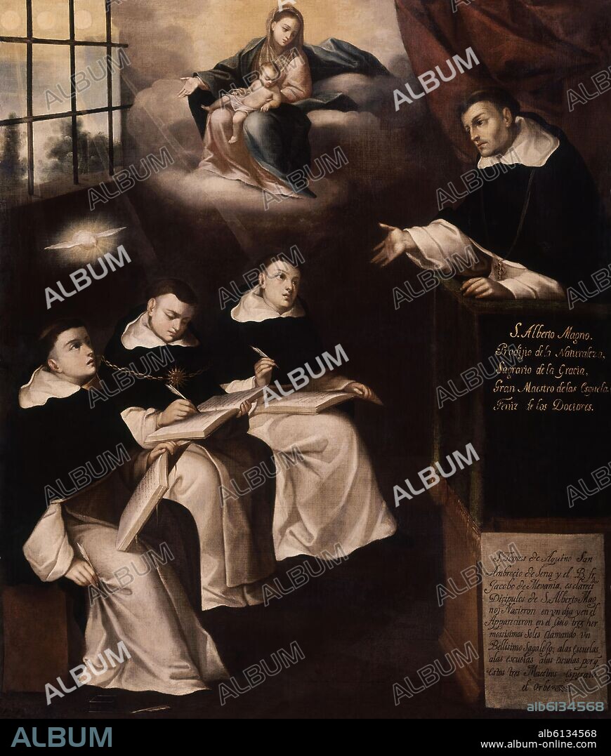 GREGORIO VASQUEZ DE ARCE Y CEBALLOS (1638-1711). SAN ALBERTO MAGNO PREDICANDO - SIGLO XVII - BARROCO HISPANOAMERICANO.