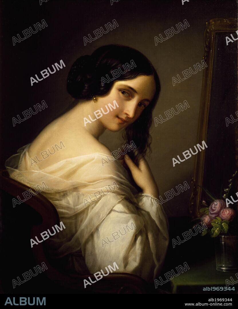 A lady at her toilette, by Natale Schiavoni (1777-1858).