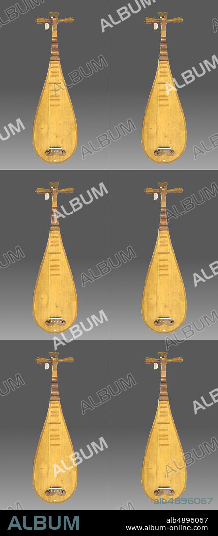 Pipa ( ), possibly Japanese or Chinese, 19th century, China or Japan, possibly Japanese or Chinese, Wood, Overall (Width tapering to neck): 22.9 x 76.2 cm (9 x 30 in.), Chordophone-Lute-plucked-fretted.