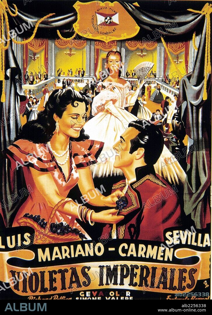 PELICULA : VIOLETAS IMPERIALES , 1952. DIRECTOR , RICHARD POTTIER. ACTORES , CARMEN SEVILLA , LUIS MARIANO.