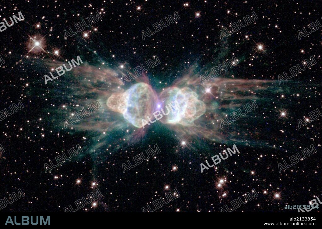 The Ant Nebula, whose technical name is Mz3, located between 3,000 and 6,000 light years from Earth in the southern constellation Norma. Hubble Space Telescope (HST).  (Photo by: Universal History Archive/UIG via Getty Images).