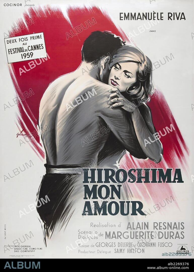 Poster de HIROSHIMA MON AMOUR, 1959, dirigida por ALAIN RESNAIS. Copyright ARGOS/COMO/PATHE OVERSEAS/DAIEI MOTION P.