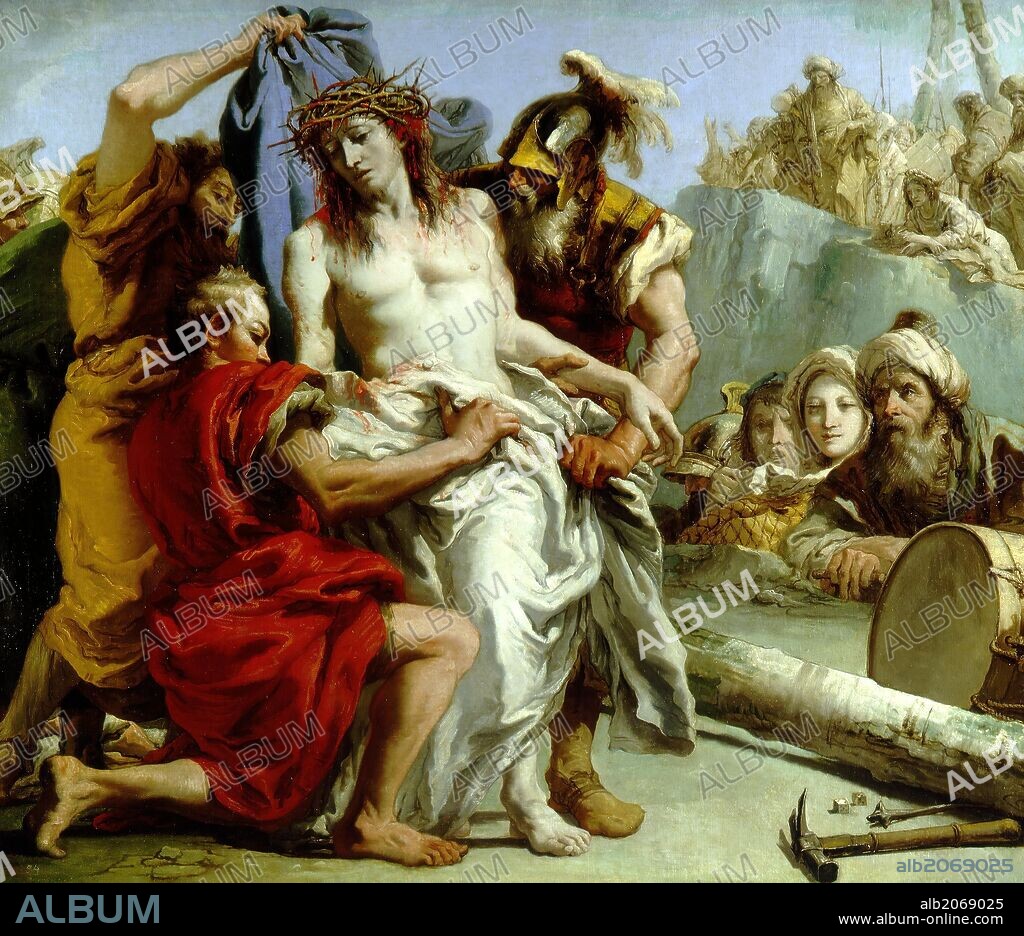 Giandomenico Tiepolo / 'El Expolio de Cristo', 1772, Escuela Italiana, Óleo sobre Lienzo, 124,5 cm x 144,5 cm, P00359.